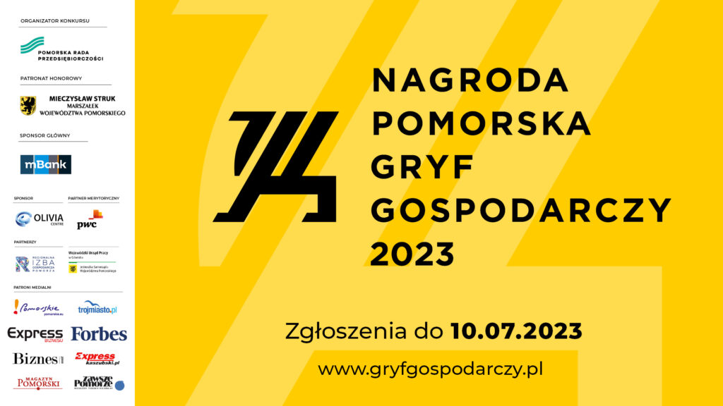 Zapraszamy do udziału w kolejnej edycji konkursu o Nagrodę Pomorską Gryf Gospodarczy! Nabór już trwa!